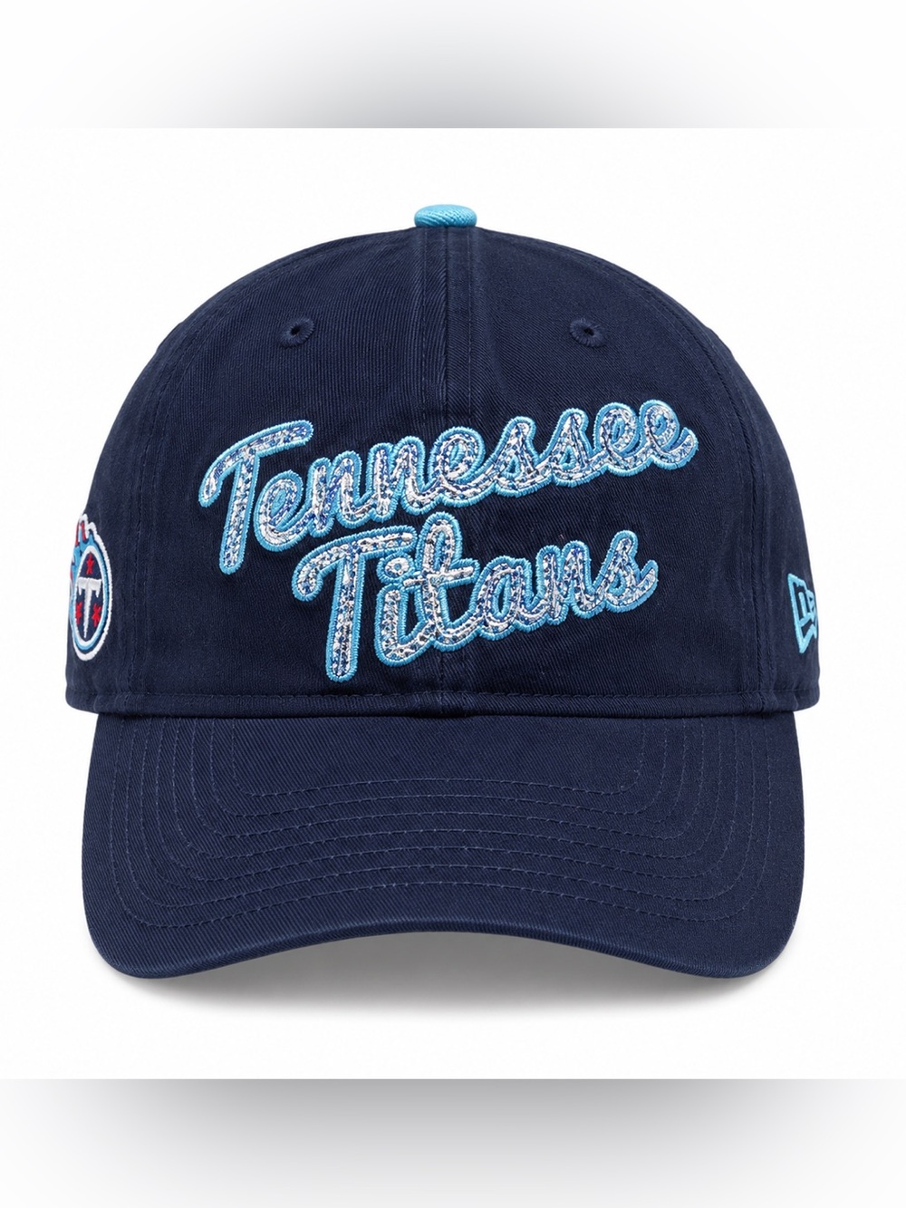 Tennessee Titans New Era 9FORTY Women’s Navy Sequin Logo Adjustable Hat NFL